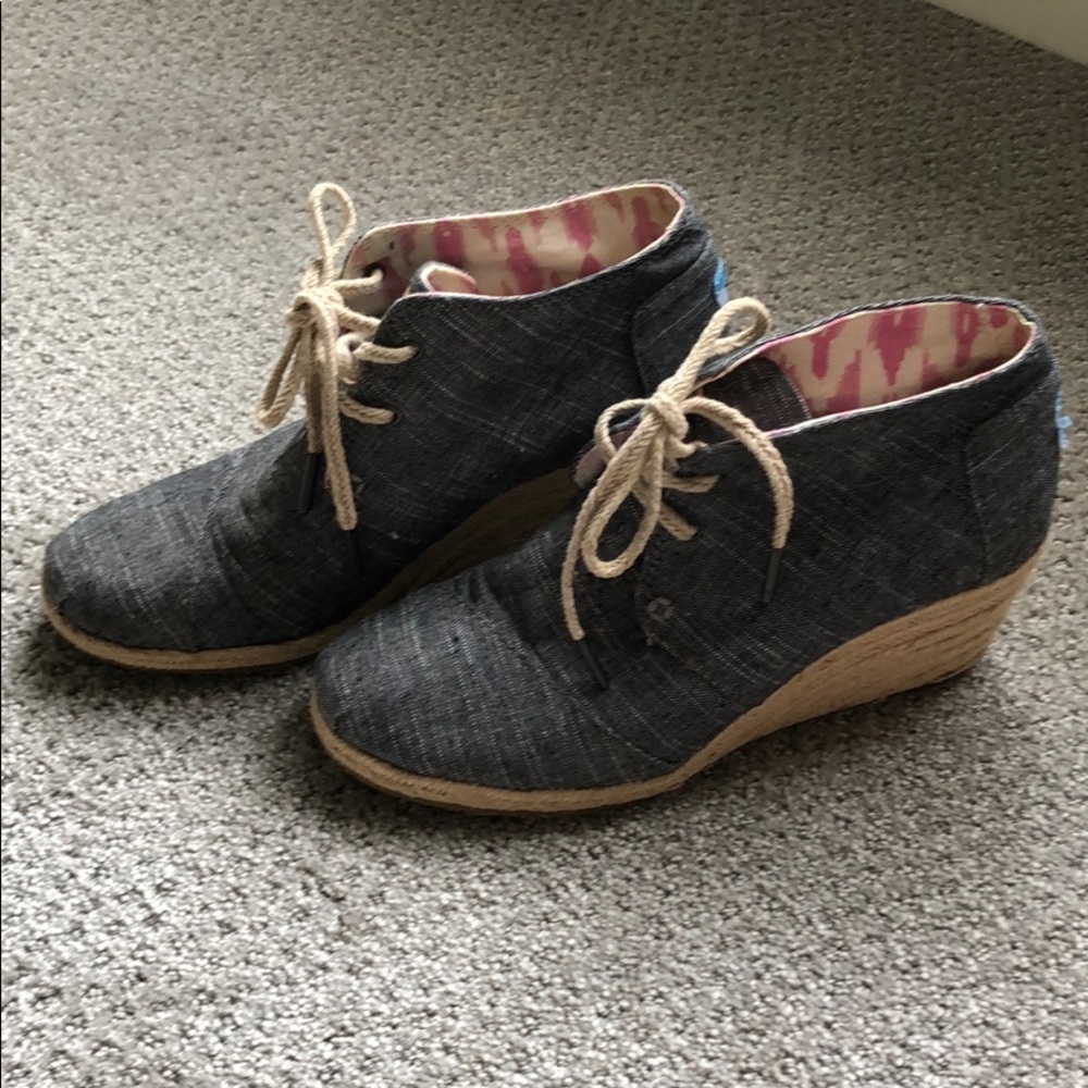 Toms Desert Wedge Bootie - chambray